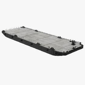 3D Flat Top Barge model